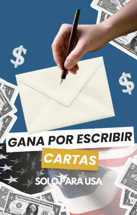 Gana escribiendo cartas ✉️, solo para EEUU y Canadá Incluye Conversión 🔄💰